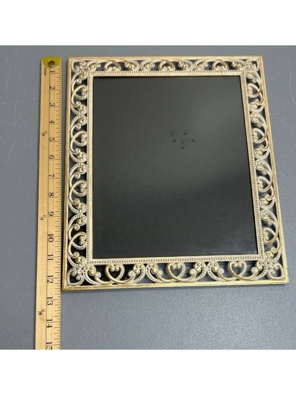 Gold Tone Scroll Filigree Picture Frame 8x10 Hollywood Regency Style Ornate